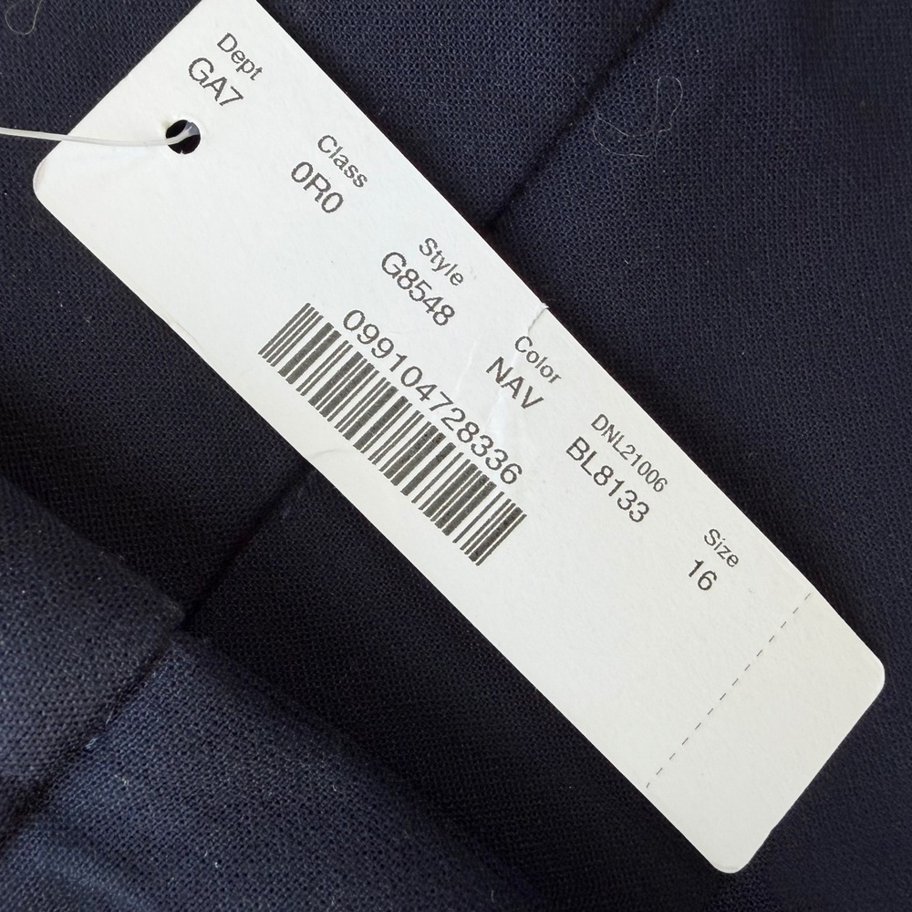 NWT J.Crew 365 Edie Wide Leg Trousers Navy Blue Women's Size 16 Office Career - Picture 4 of 10